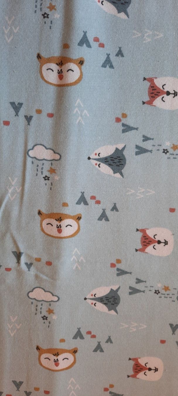 Tissus: Jersey Stoff Hellblau mit Tierköpfen 97x60 – Neuf (Voir description) à Uetendorf par Neidem 1