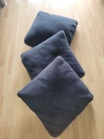 3x Kuschelkissen Plüsch Anthrazit 45x45cm