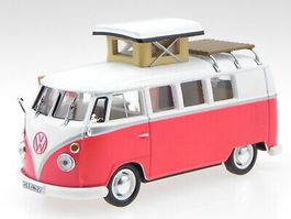 VW T1b Westfalia Camping-Bus  1960-1963 rot / weiss     1:43
