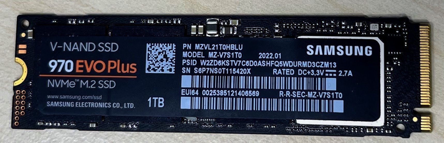 Samsung Dischi rigidi: Samsung 970 EVO Plus M.2 SSD 1TB NVMe – Usato da Wädenswil venduto da Mr2spock