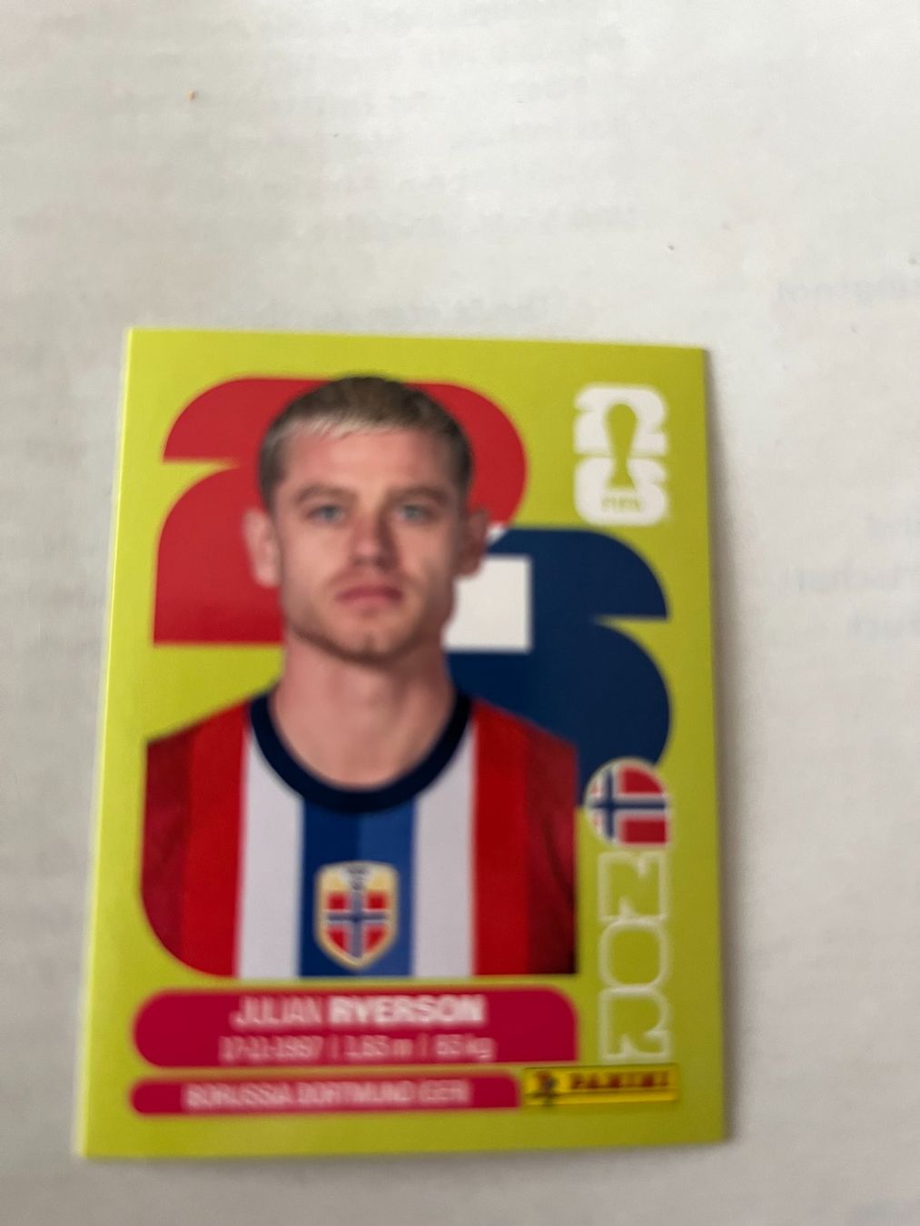 Panini Cartes à collectionner: Panini World Cup 2026 NOR: 3 Julian Rverson – D'occasion à Winterthur par fla_hwg8