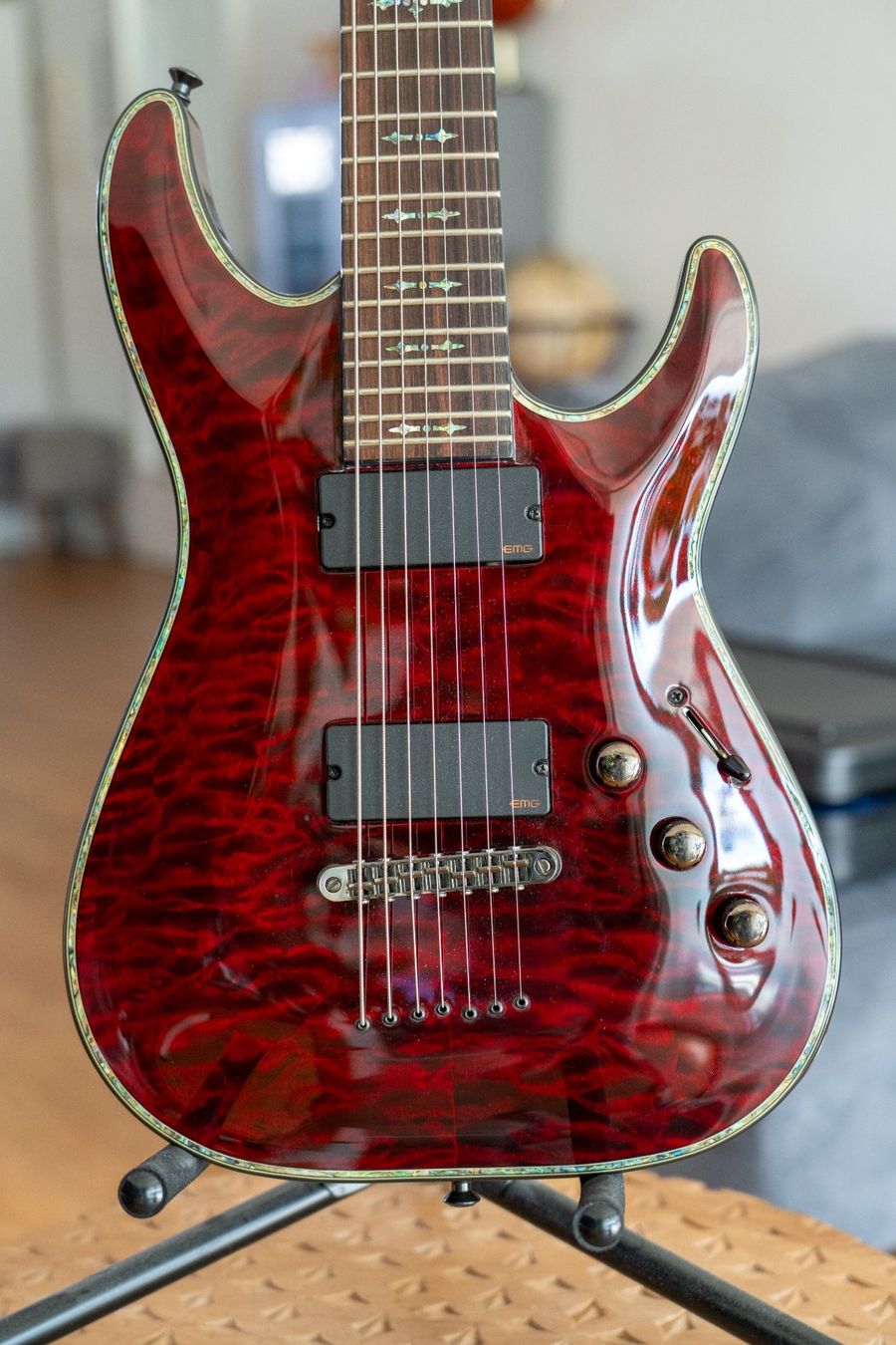 Schecter Strumenti musicali: Schecter Hellraiser C-7 7-String in Black Cherry – Usato da Winterthur venduto da BuriCaliskan 1