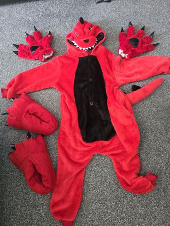Roter Drache Kostüm, Grösse 110