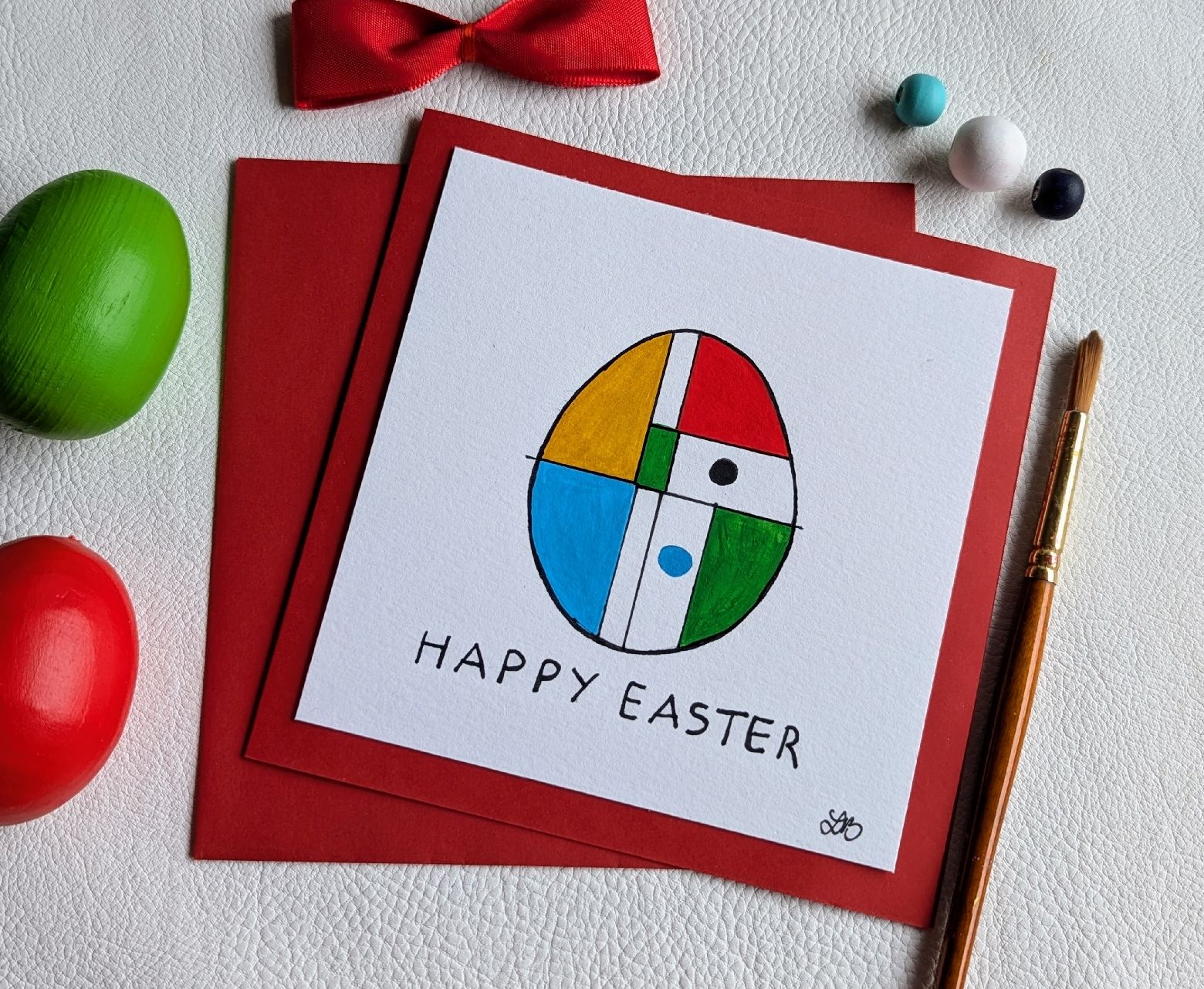 Karten: Unique hand painted Easter Card – Neu und originalverpackt aus Winterthur von LaVieColor