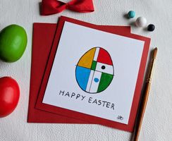 Unique hand painted Easter Card