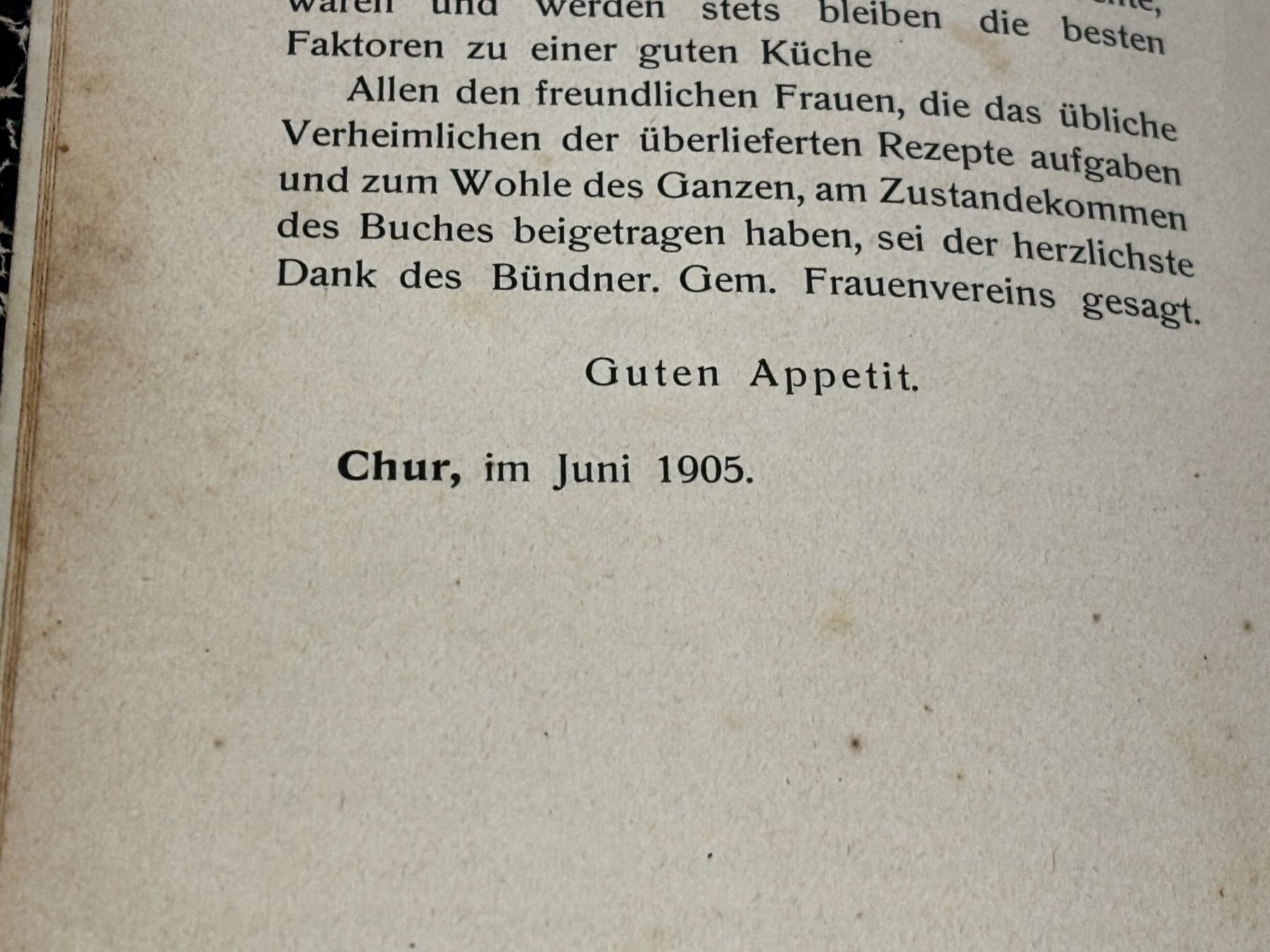 Libri: antikes Kochbuch Bündner 1905 – Usato da Triesen venduto da Anatas 1