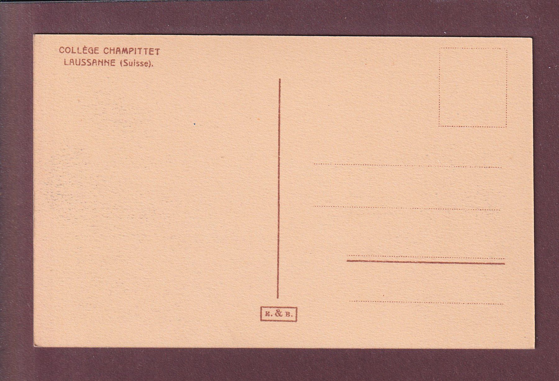 Cartes postales: LAUSANNE - Collège Champittet – D'occasion à Pully par nicecards 1