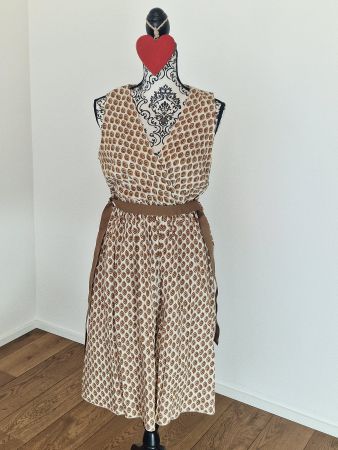 Sommerkleid ärmellos Baumwolle gemustert Gr S mit Gürtel