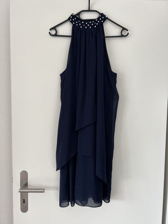 Blaues Neckholderkleid Grösse 42