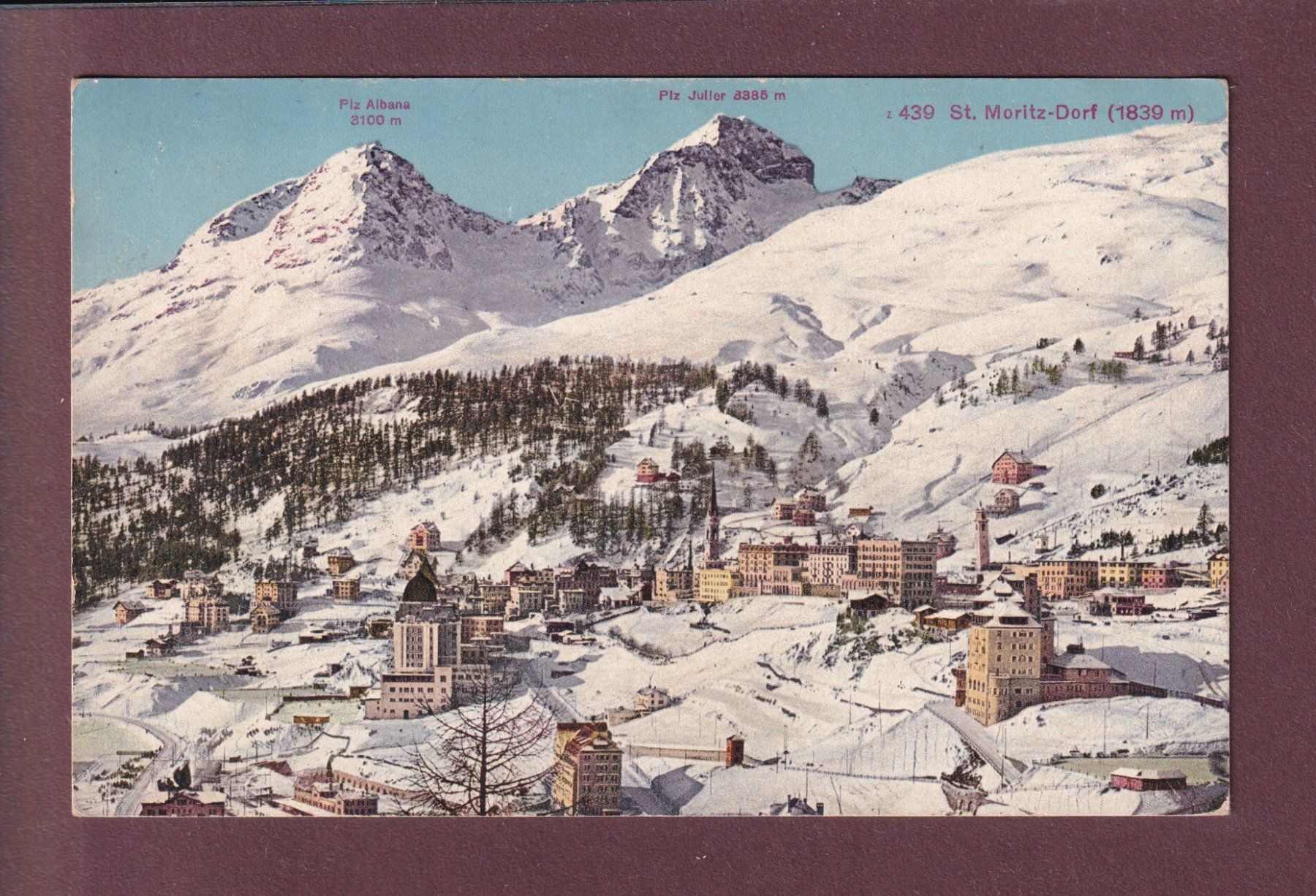 Cartoline postali: ST. MORITZ-DORF unter Schnee - 1926 – Usato da Pully venduto da nicecards