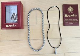 Majorica Perlenkette mit Anhänger, Originalbox