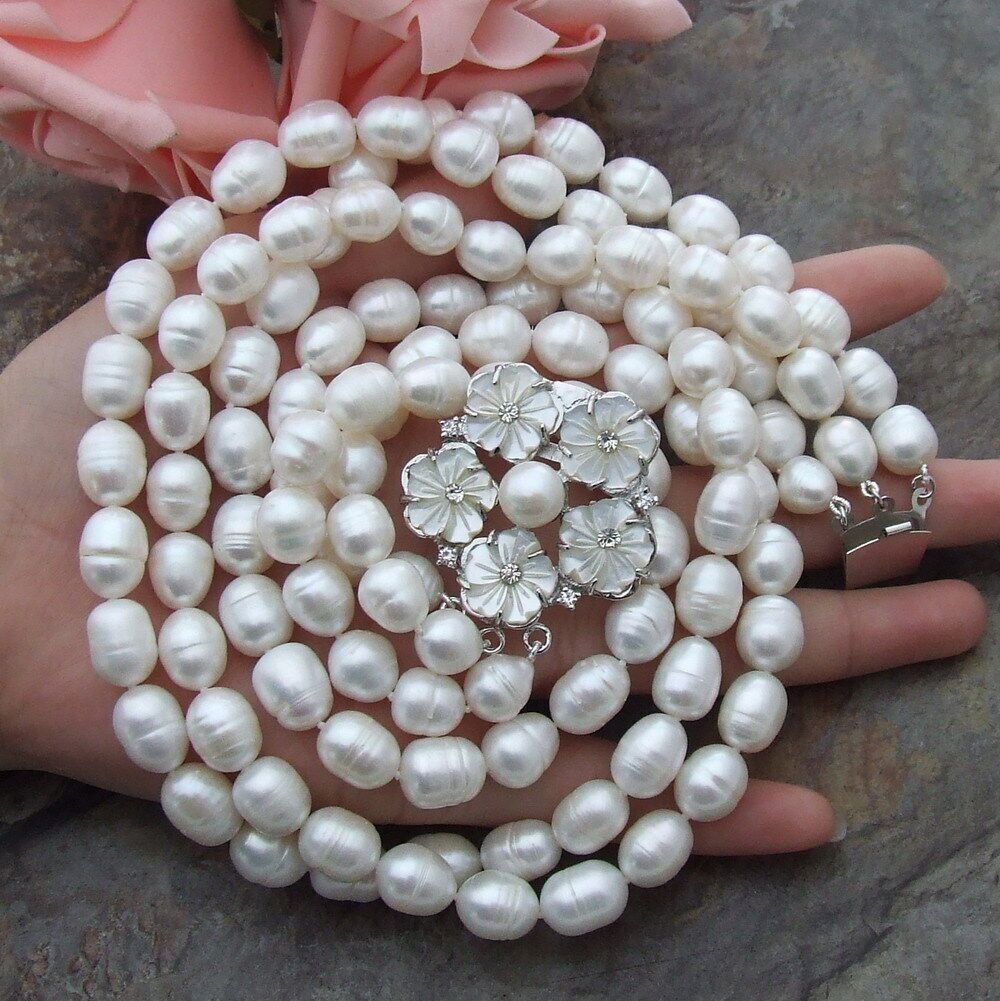 Catenine: Blume Lua Perlen Kette Echt 1cm Collier Perle Vrai Halskette – Nuovo (secondo la descrizione) da Prilly venduto da ilyria73 1