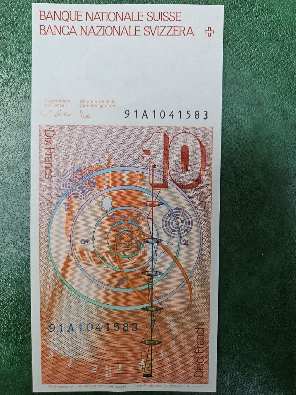 Banconote: Billet de 10 francs suisse – Nuovo e nell'imballaggio originale da Biel/Bienne venduto da echinops