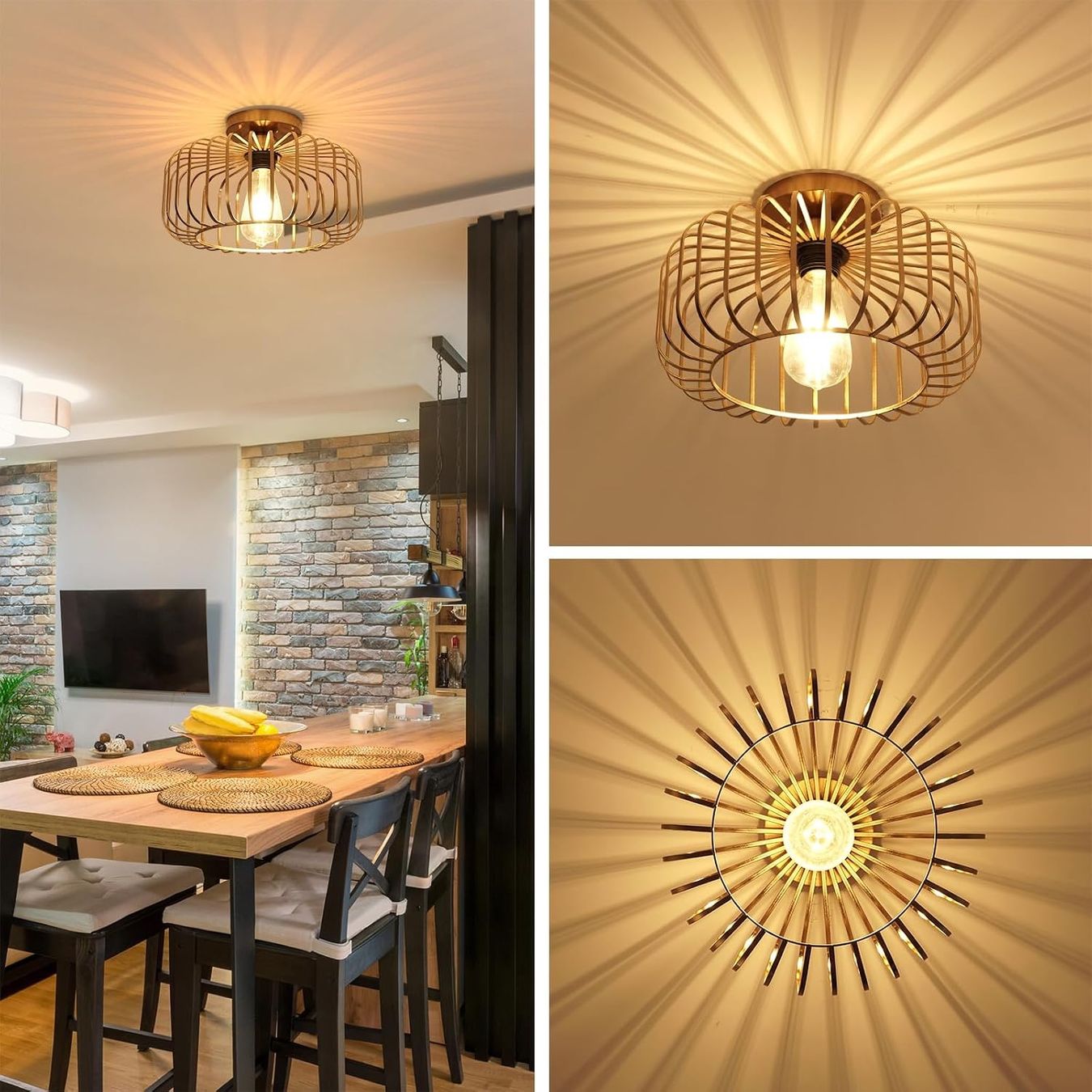 Lustres & lampes de plafonds: Vintage Deckenlampe Metall Gold E27 – Neuf avec emballage d'origine à Gossau ZH par amzbud 6