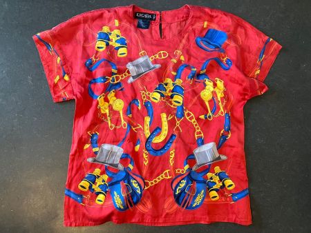 tollste Seiden Kurzarm Bluse, Blouse, ESCADA, Vintage Gr. 40