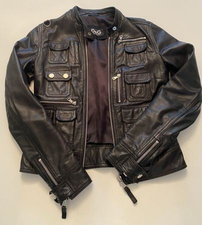 Dolce&Gabbana Lederjacke, schwarz, Gr. 36 (42 IT) Top!
