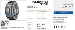 4x Pneumatici NUOVI KUMHO Ecsta 215/40 ZR18 TLXL 89Y
