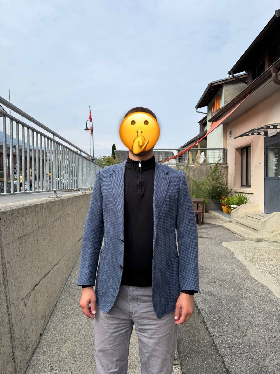 Giacche: Canali blazer blue pattern wool blend size 58 good condition – Usato da St-Gingolph venduto da sve_6kzl 1