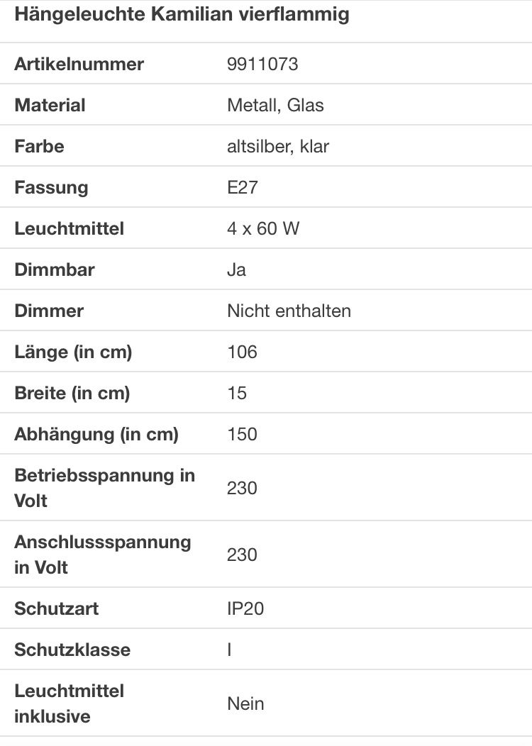 Lampadari & plafoniere: Hängeleuchte 4 Flamig – Usato da Gutenswil venduto da Shallymaster 5