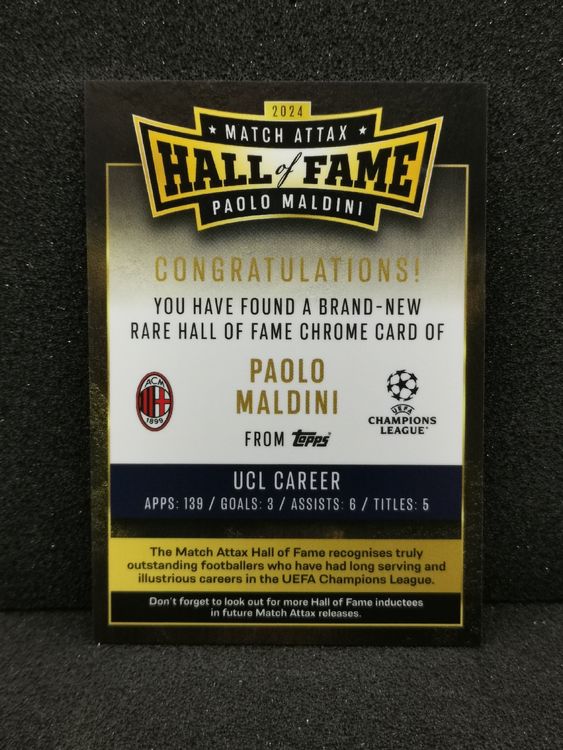 Match attax 2024 /25 Paolo Maldini Hall of Fame (Gebraucht) in
