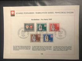 Schweiz PTT-Sammelblatt 1957 Pro Patria nr. 156