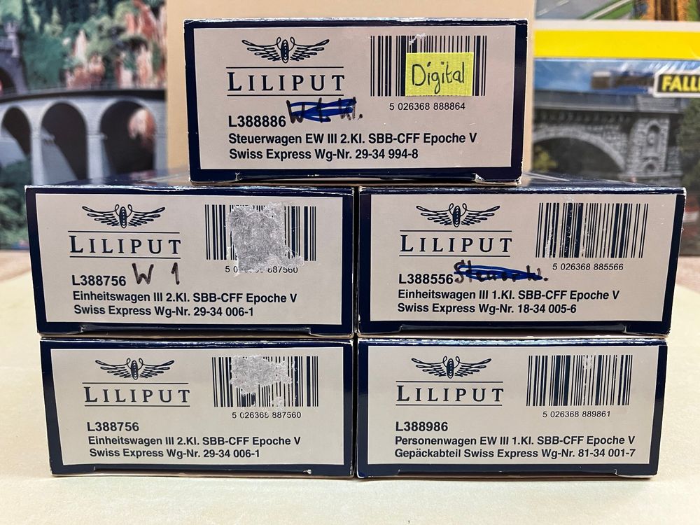 Liliput Modelleisenbahnen: Liliput 5-teilige Komposition Swiss Express EW III, Epoche V – Gebraucht aus Neuendorf von sitek071 1