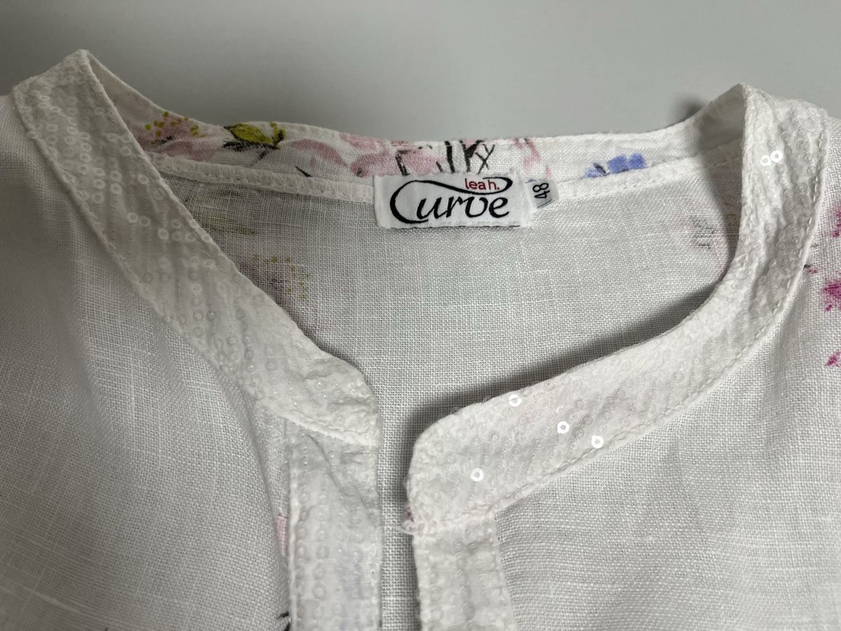 Camicette: Sommerliche Leinenbluse mit Blumenmuster, Grösse 48 – Nuovo (secondo la descrizione) da Eglisau venduto da regulmei 6