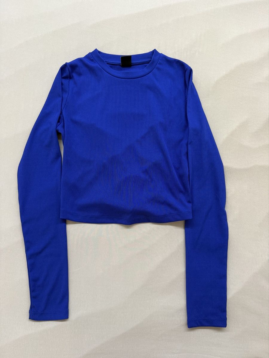 Tops: Haut Bleu Dos Nu Manches Longues Taille M – Neu (gemäss Beschreibung) aus Granges VS von coraliegrd5 1