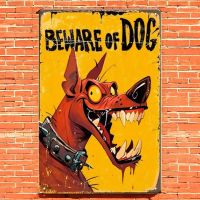 Panneau Enseigne BEWARE of DOG Attention au chien Humour
