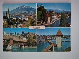 4 Bild AK Luzern mit Pilatus, ungelaufen