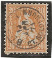BÜREN 13.04.71 auf Zu#32 Mi#24 Volltreffer Fingerhut [10B3]