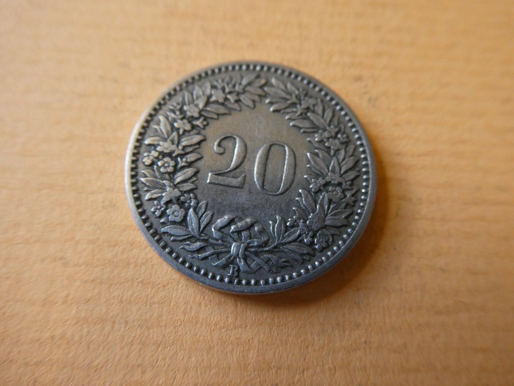 Alle Münzen: Schweiz 1899, 20 Rappen – Gebraucht aus Hinterforst von Rohusri 1