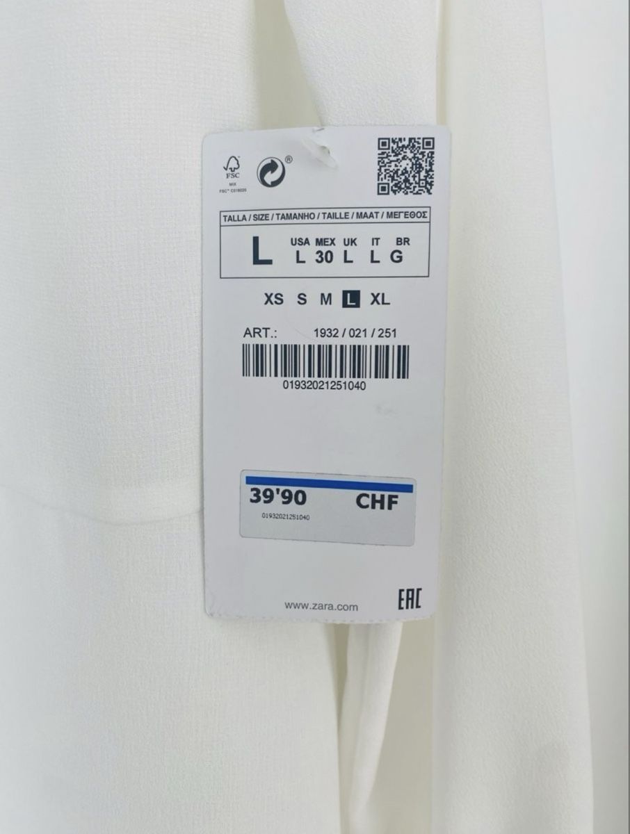 Zara Blusen: Chemise / blouse ZARA, L, new – Neu und originalverpackt aus Bussigny von cac_q2c6 4