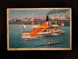 Salondampfer Helvetia Zürichsee AK Boote Schiffe Seen