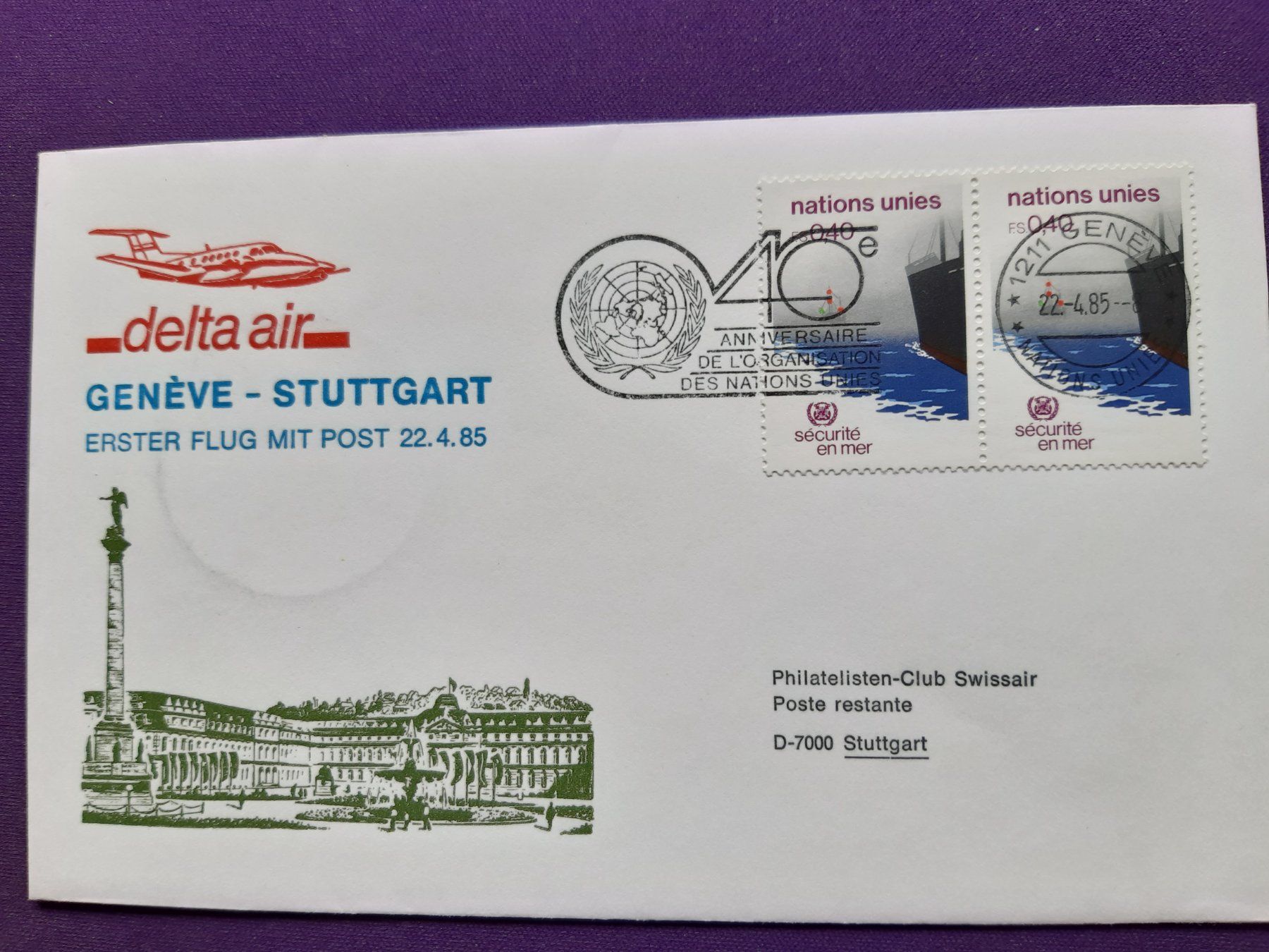 Tutti i francobolli: 9 UNO-Flugbriefe div. Destinationen siehe einzelne Bilder! – Nuovo (secondo la descrizione) da Wangs venduto da weisstannen01 2