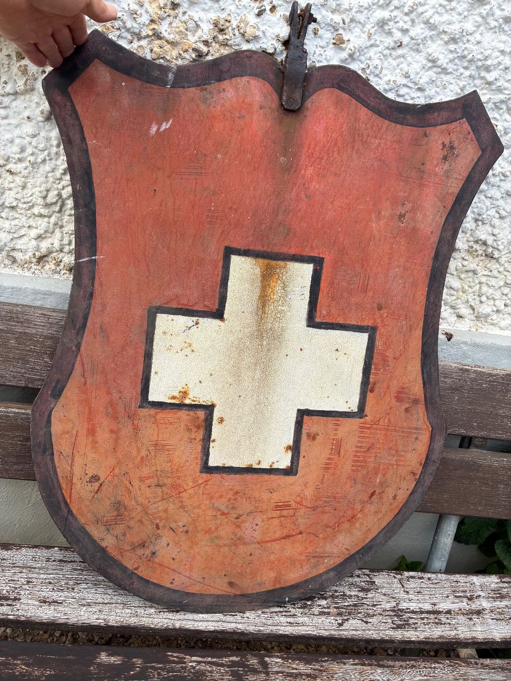 Altro in Antiquarato & Arte: Schweres doppelseitig bemaltes altes antikes Wappen Schild – Usato da Lupsingen venduto da Cubanito269 1