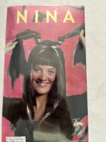 Nina- Perücke  lang ,pink - schwarz , Fasnachtsperücke