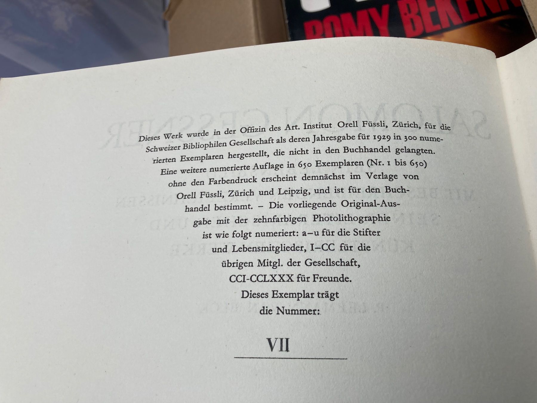 Libri: 1930 Salomon GESSNER sein Lebensbild nummeriert – Usato da Bern venduto da Jwpm66 3