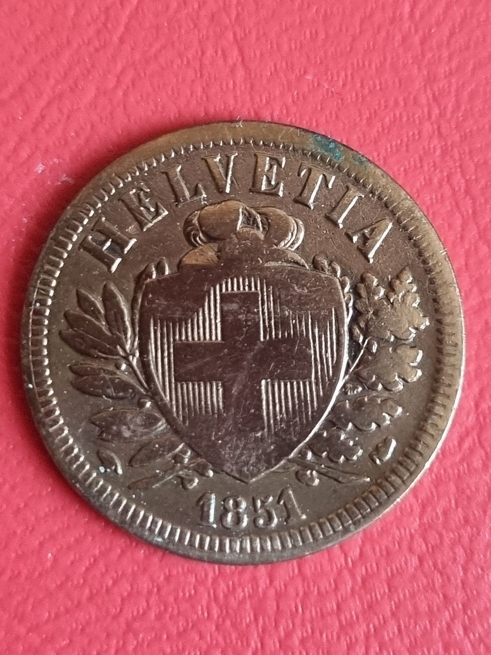 Alle Münzen: 2 RAPPEN SCHWEIZ - JAHR 1851  – Gebraucht aus Heimenschwand von rog_p7h9