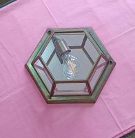 Plafonnier ou applique verre-laiton-miroir