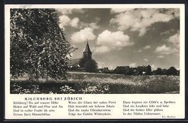 Kilchberg, Ortspanorama mit Kirche, Gedi