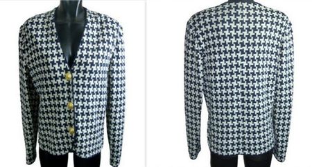 Strickjacke DEVERNOIS blau-beige Schurwolle Gr. 42 Fr. 298.-