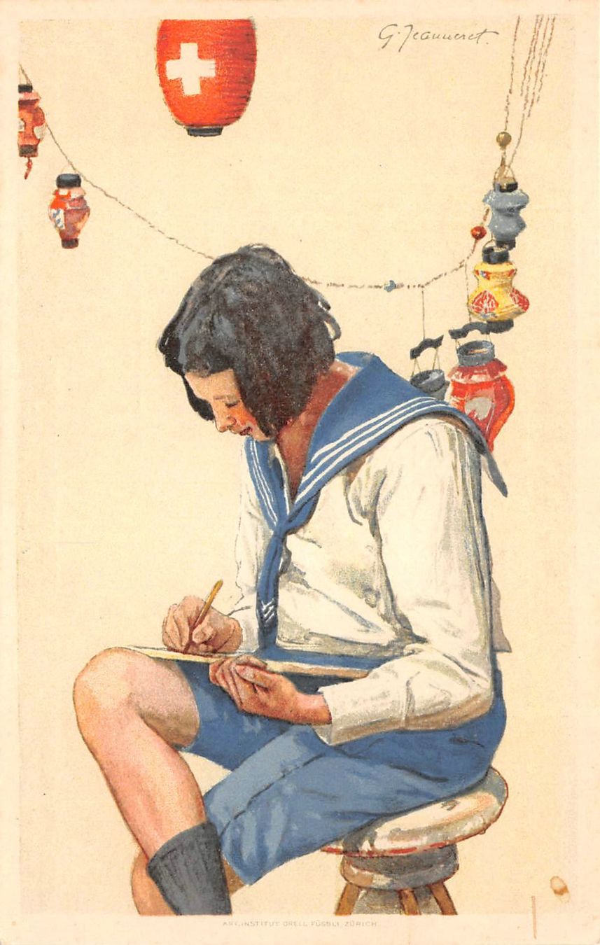Tutti i francobolli: Bundesfeierkarte 1925, Lernender Knabe – Usato da Ottikon b.Kemptth. venduto da Neptun1974