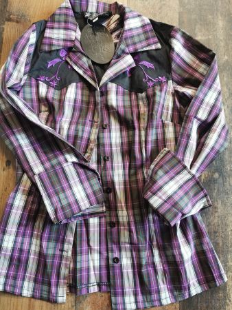 Collectif Bluse Karo Schwalben *NEU* 8 violett