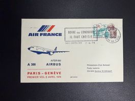 Air France Erstflugbrief Paris-Genf 1979