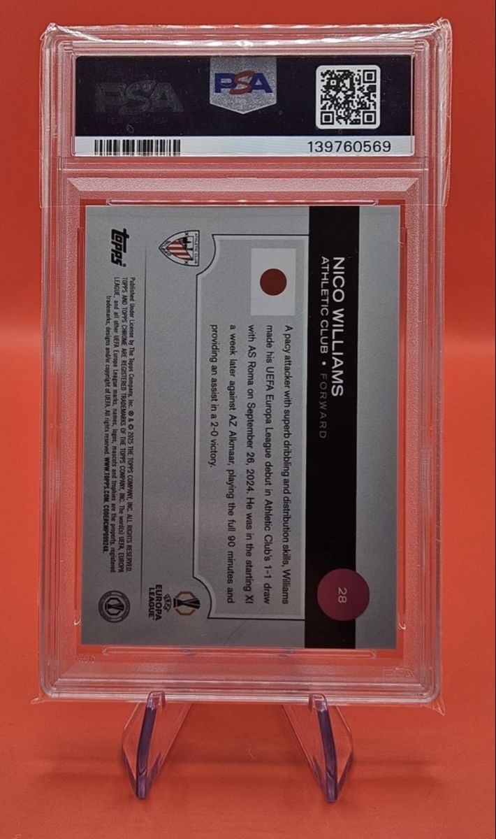 Topps Carte collezionabili: Topps UCC Nico Williams Blue Refractor PSA 10 71/75 ENG – Nuovo (secondo la descrizione) da Aarau venduto da uebern 1
