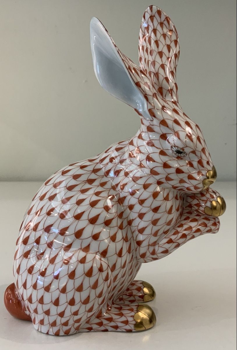 Herend Statuette: Grand lapin Herend Rouge – Usato da rolle venduto da Tontonjulot