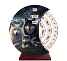 Wolf Kalender - Immerwährender Tischkalender, Drehkalender