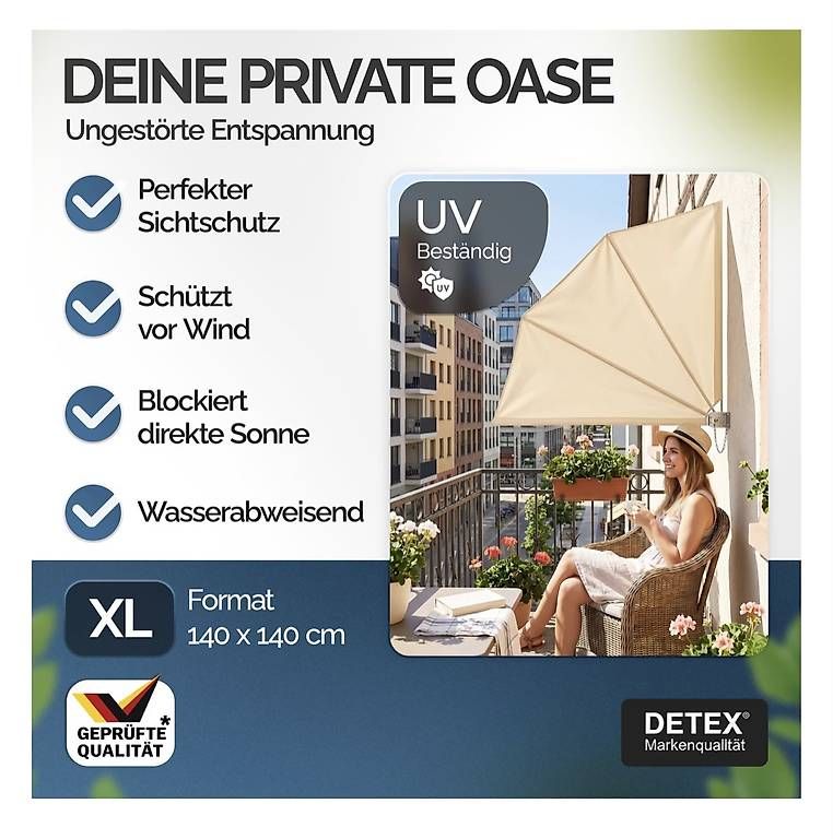 Glatz Parasols: Detex Balkonfächer NEU / OVP – D'occasion à Brunnen par mar_b2s6 1