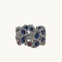 Ring Silber mit Saphiren Grösse 55